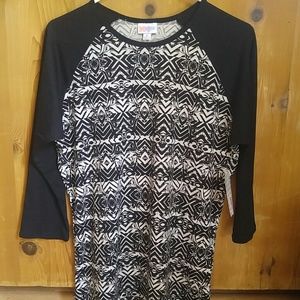 LulaRoe "Randy" black and white top